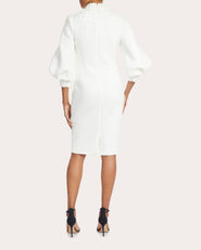 Badgley Mischka Pearl Mock Neck Dress 2